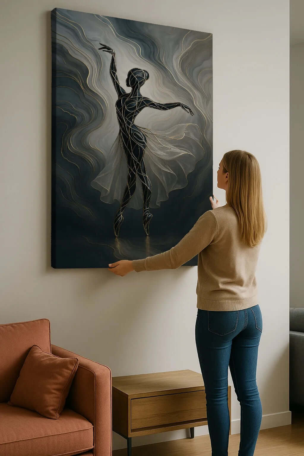 Abstract Ballerina - Online Schilderij - Canvas Schilderij