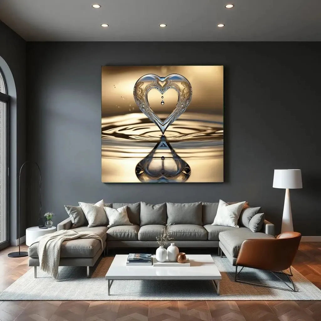 Canvas schilderij hart – Hart Druppel | Unieke liefdevolle wanddecoratie