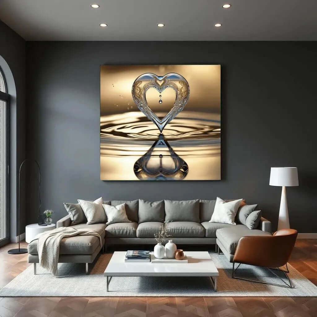 Canvas schilderij hart – Hart Druppel | Unieke liefdevolle wanddecoratie