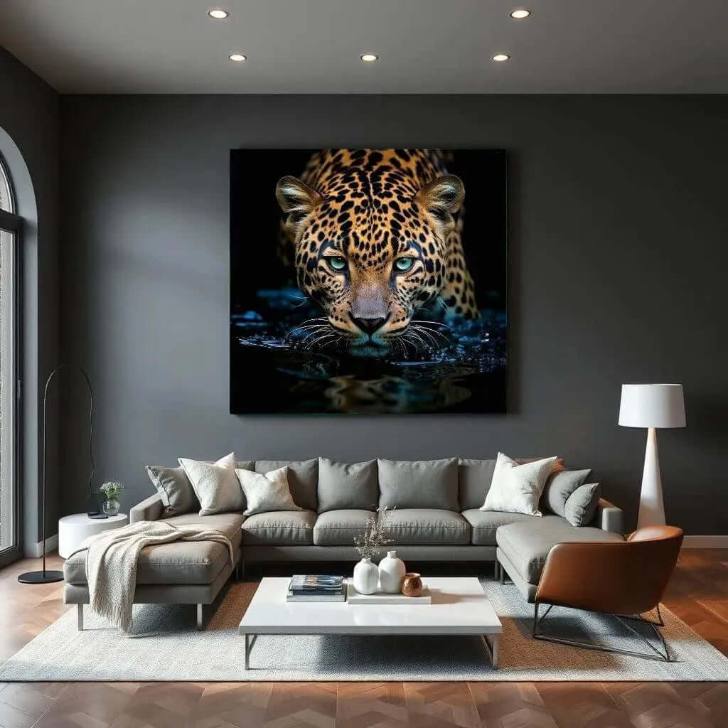 Canvas wild – Wispers of the Wild, uniek wanddecoratie met een krachtige afbeelding van een jachtluipaard.