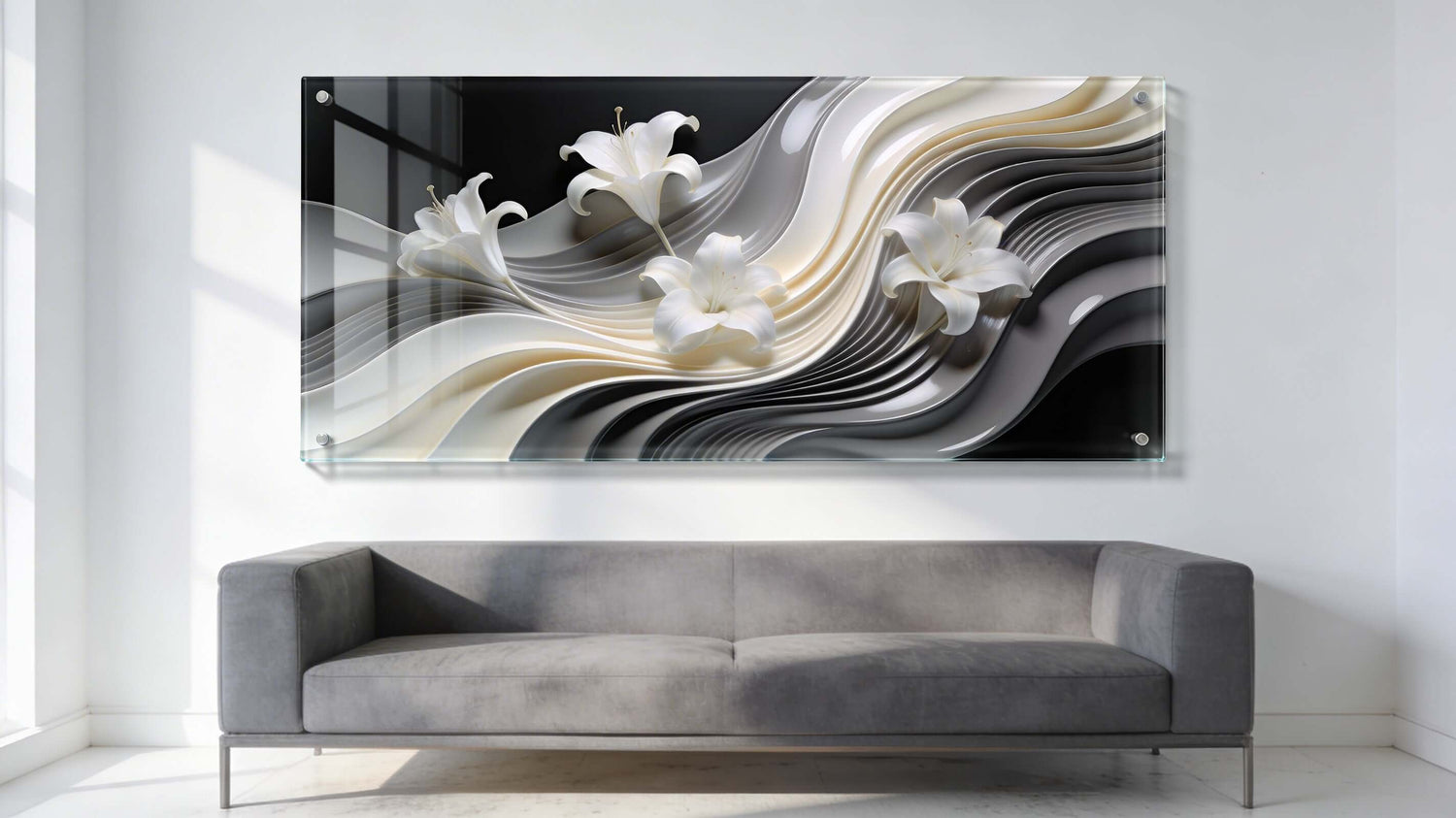 Abstract schilderij op Plexiglas – kleurrijk lijnenspel