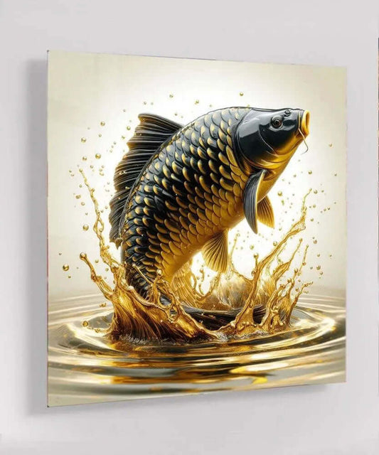 Liquid Gold Carp - Online Schilderij - Glas Schilderij