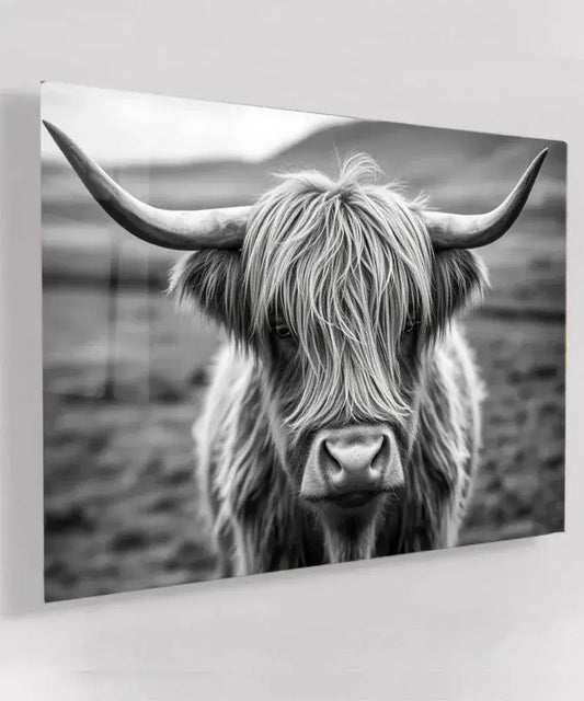 Scottish Highland Cow - Online Schilderij - Glas Schilderij