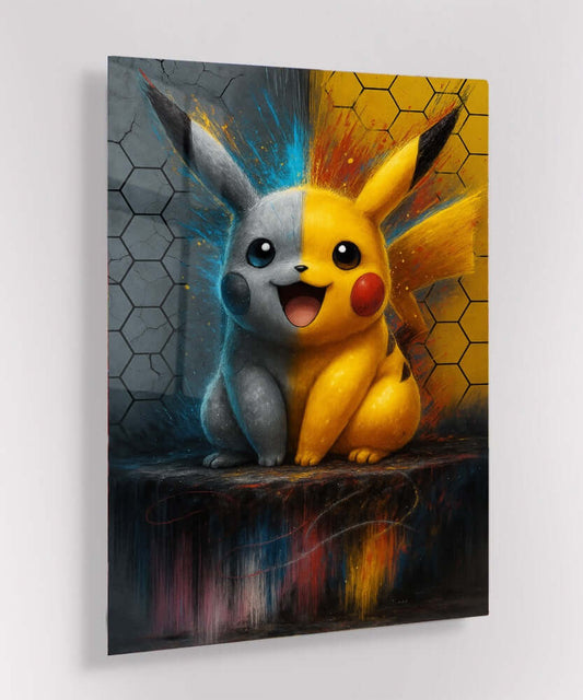 Glas Schilderij Pikachu Light and Shadow