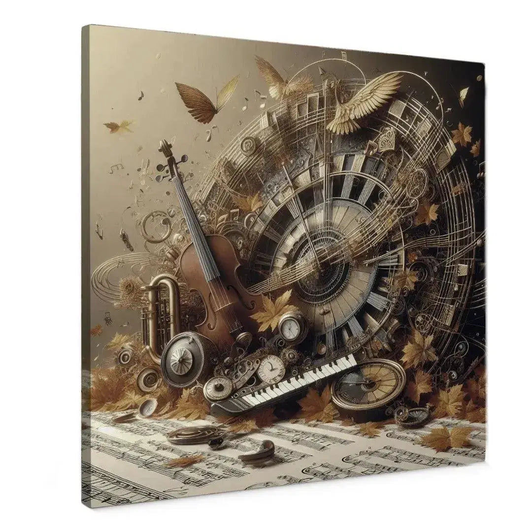 Canvas Schilderij Canalize Clarity met muziek thema en abstracte elementen voor moderne wanddecoratie.