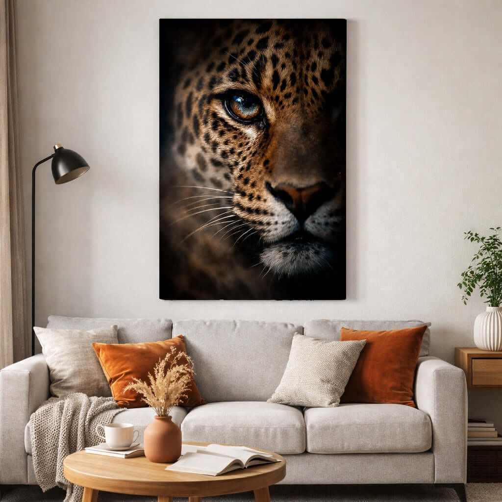 Canvas Schilderij Luipaard Close Up Wanddecoratie woonkamer