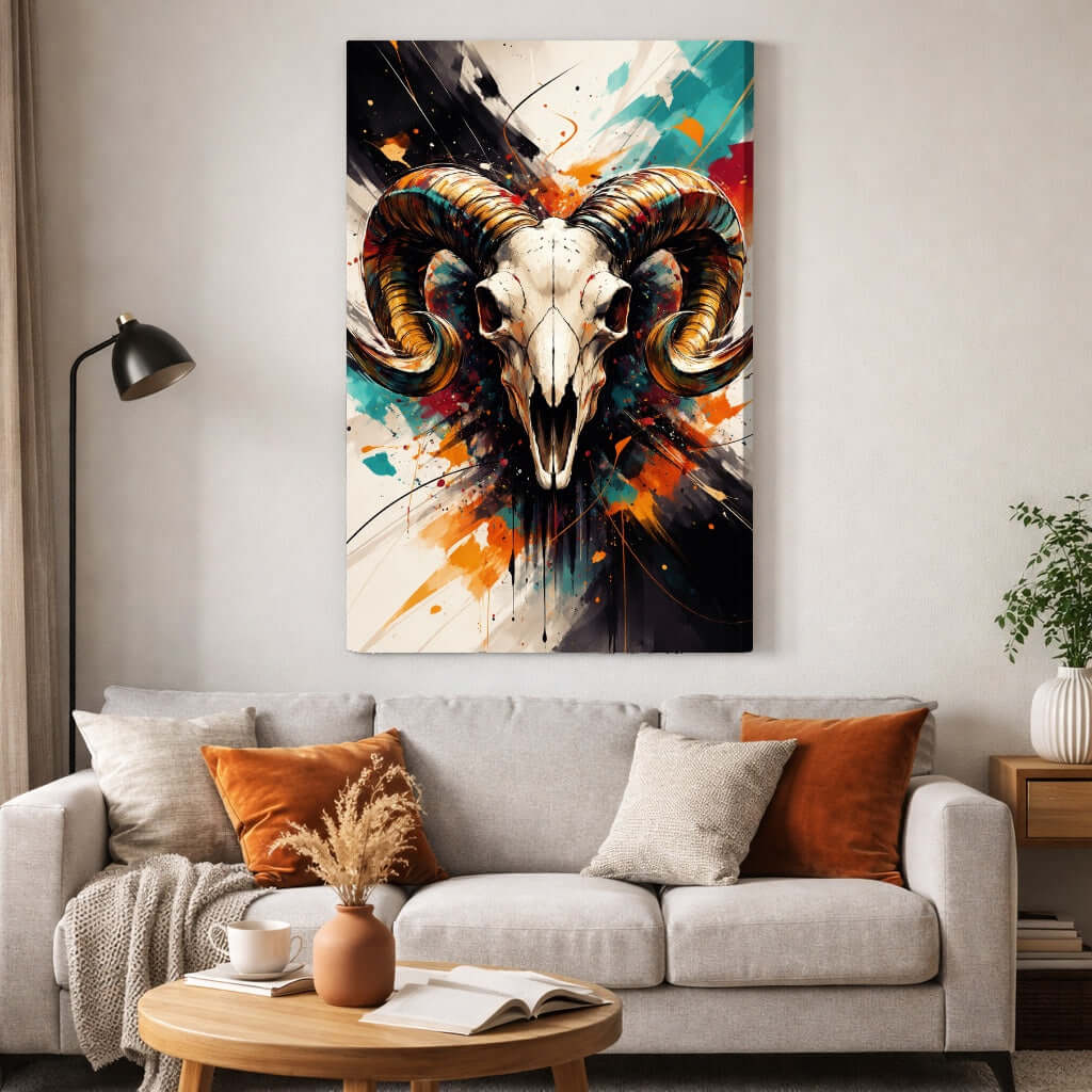 Canvas Schilderij Ram Schedel Horoscoop