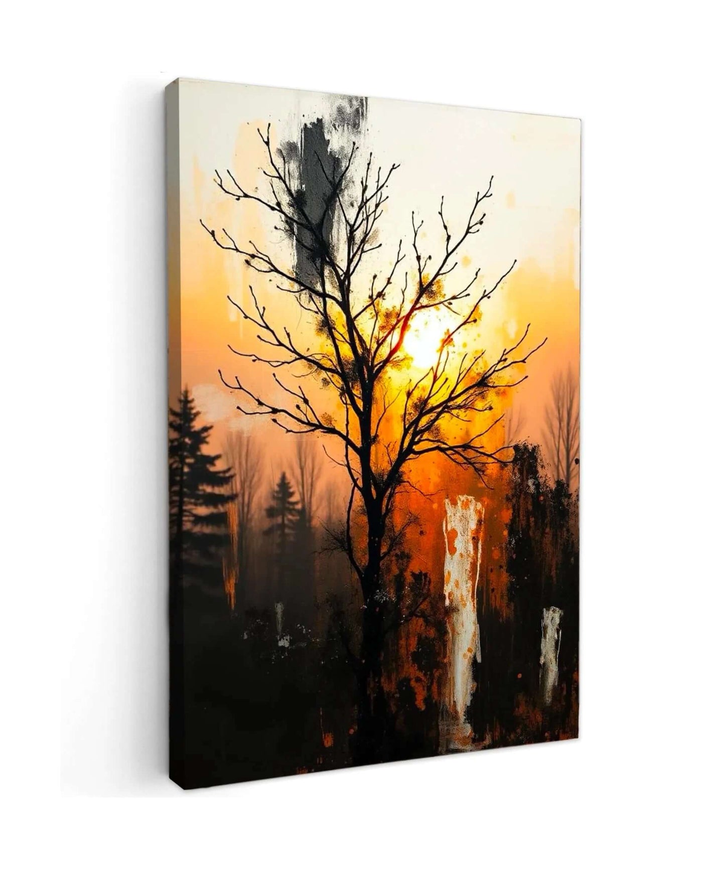 Canvas schilderij forest – Amber Forest wanddecoratie op canvas