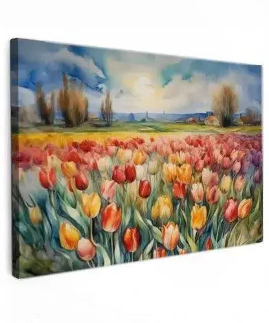 Canvas schilderij bloemen – Tulip Field Dreams | LoveKunst