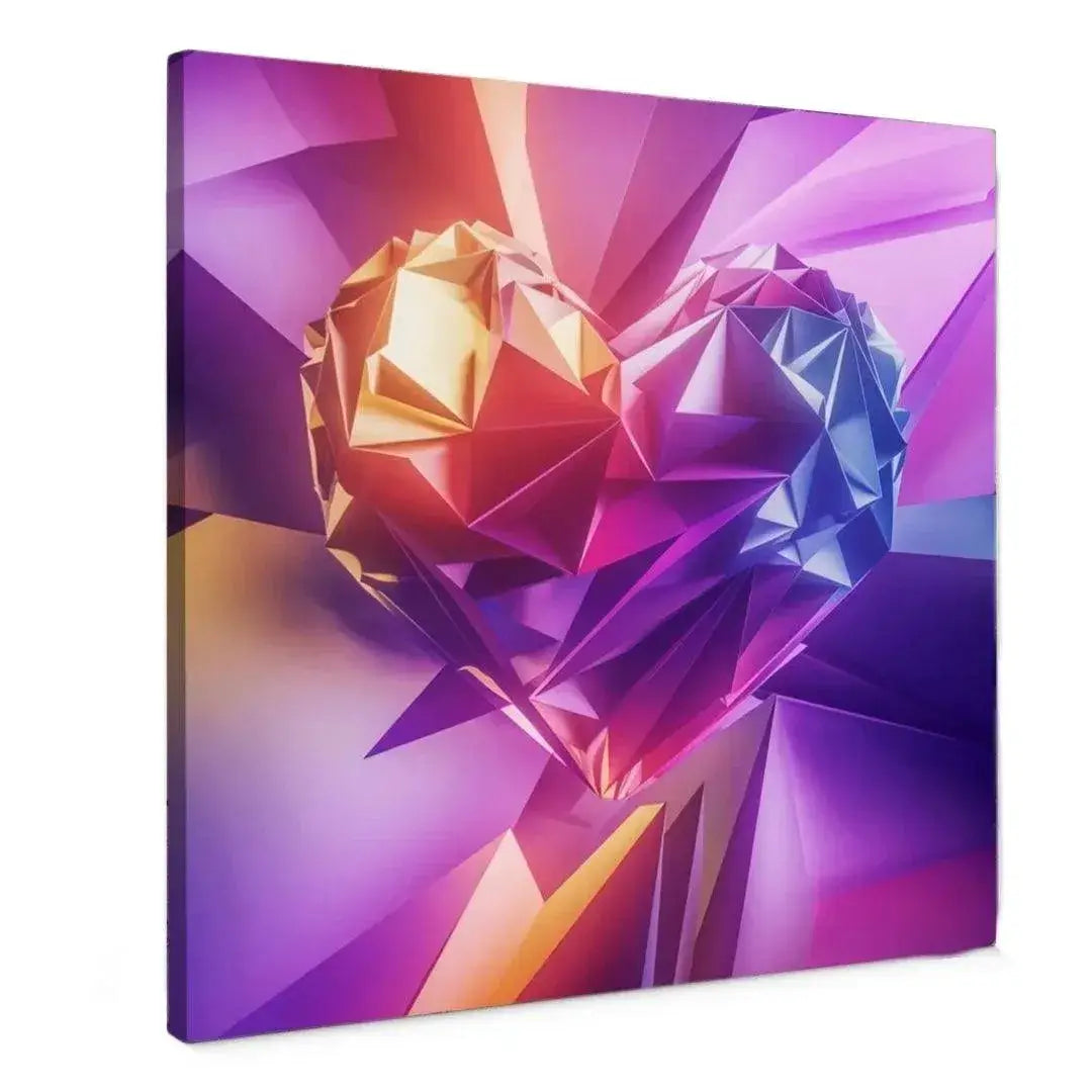 Crystal Heart canvas schilderij – kleurrijke wanddecoratie met moderne kristalglans.