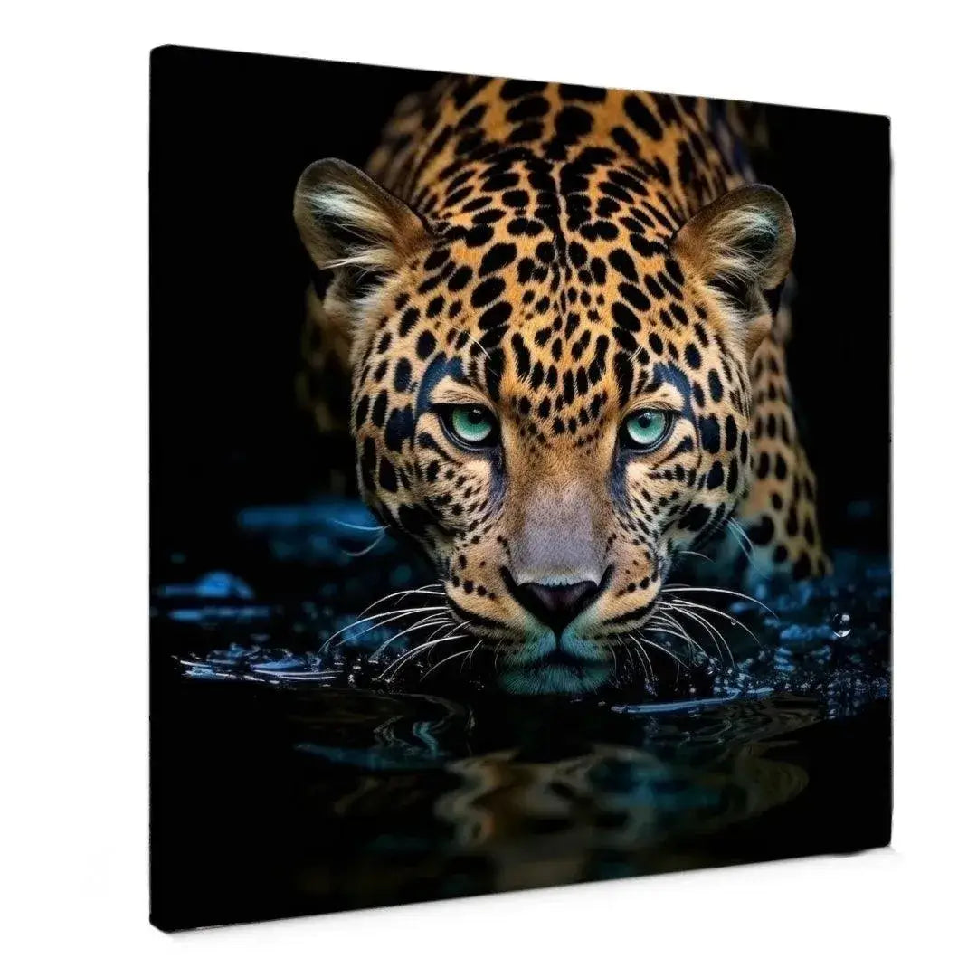 Canvas wild - Wispers of the Wild, uniek schilderij van een lepelaar met intense kleuren en kracht.