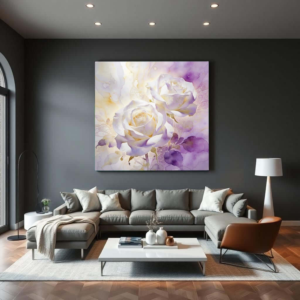 Canvas schilderij rozen bloemen – Lila rozen droom