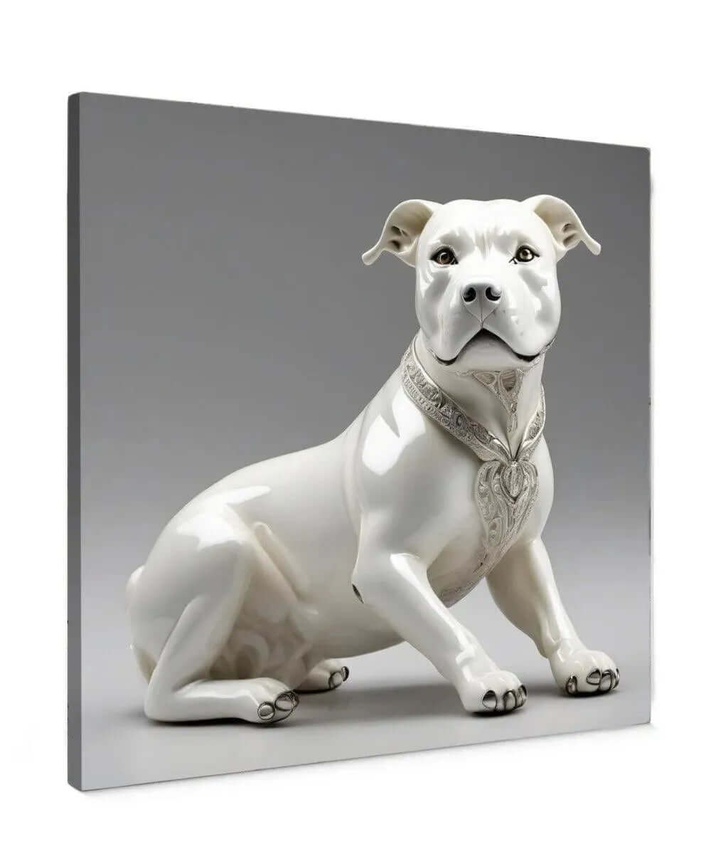 Porcelain Dog Canvas Schilderij – Stijlvolle Hond Wanddecoratie voor Elk Interieur
