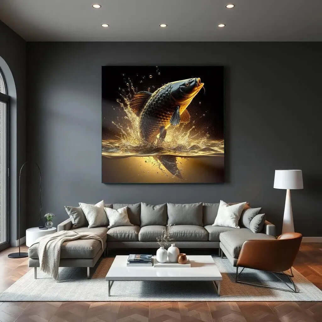 Midnight Carp - Online Schilderij - Glas Schilderij