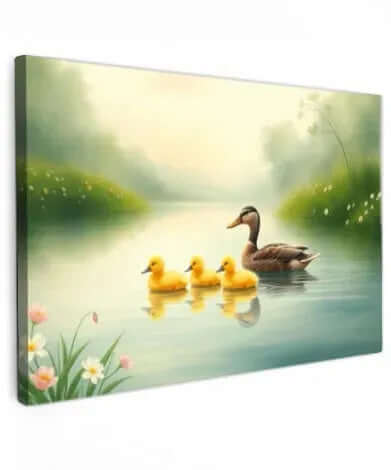 Love Duck canvas schilderij – Mother’s Love Duck wanddecoratie
