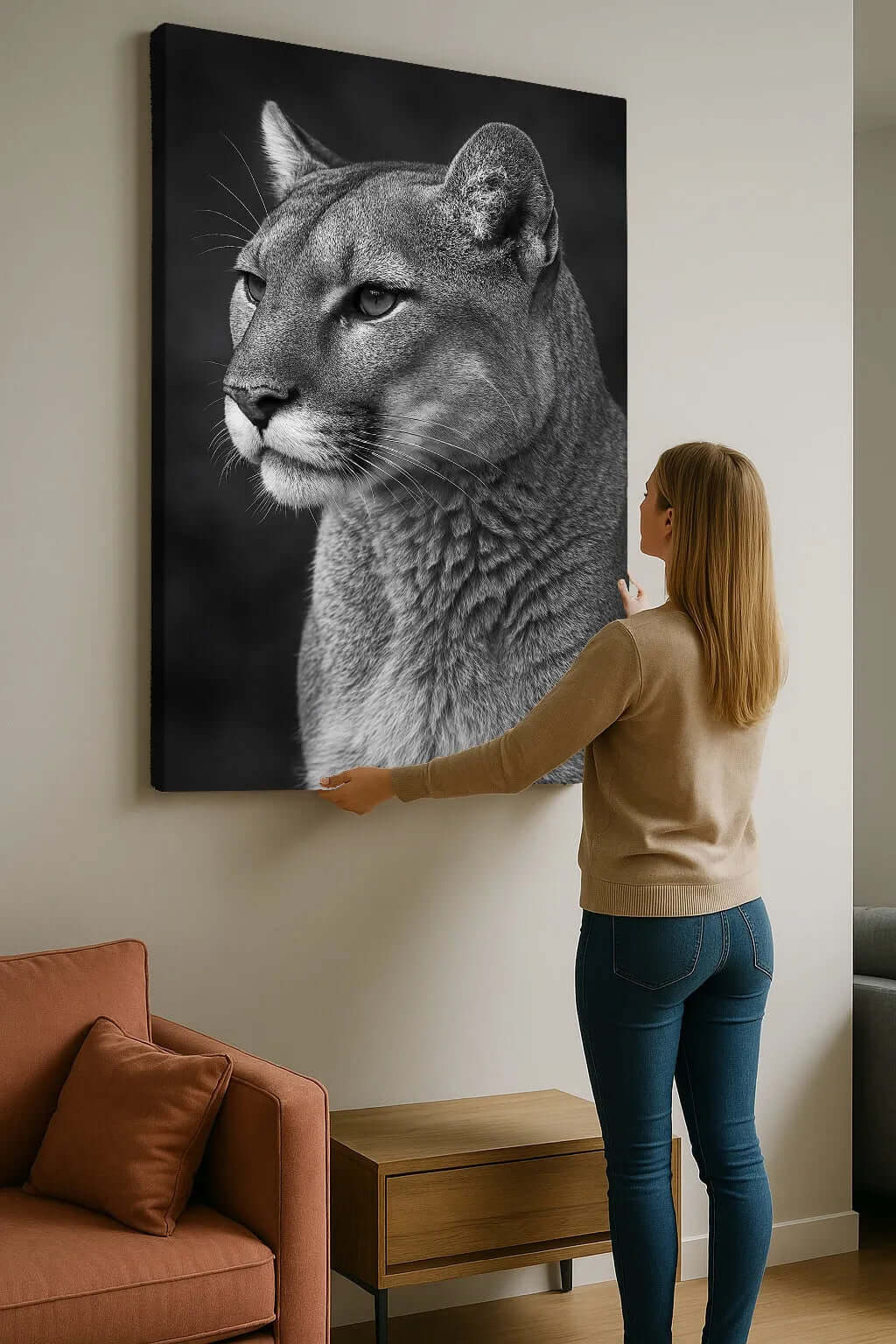 North American Predator canvas schilderij – krachtige dieren wanddecoratie woonkamer