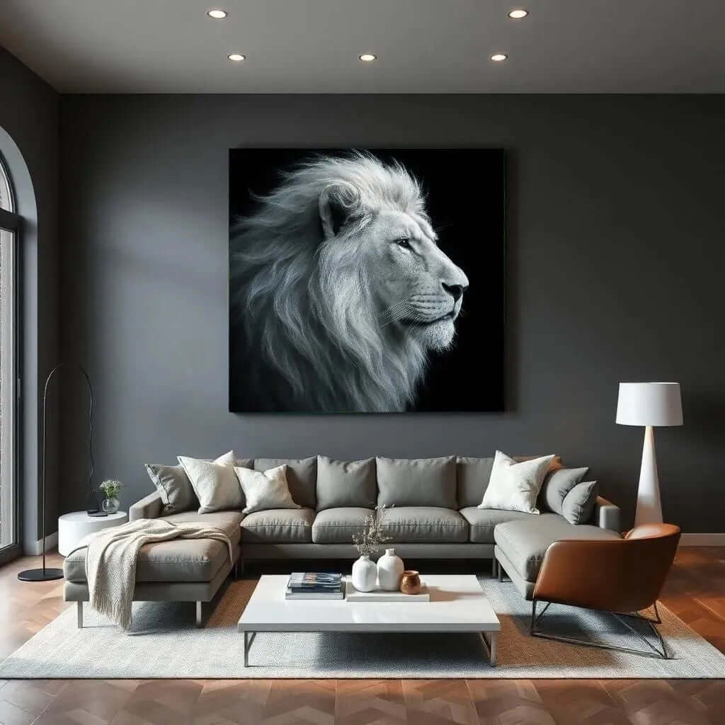 White King canvas schilderij – krachtige wanddecoratie woonkamer met karakter