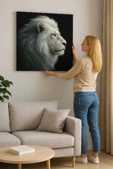 White King canvas schilderij – krachtige wand decoratie met karakter