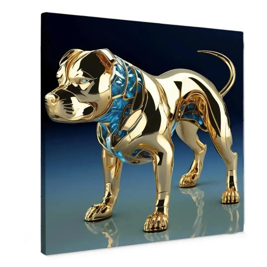 Gouden Hond Canvas Schilderij van een 24K Bulldog in een luxe en artistieke stijl