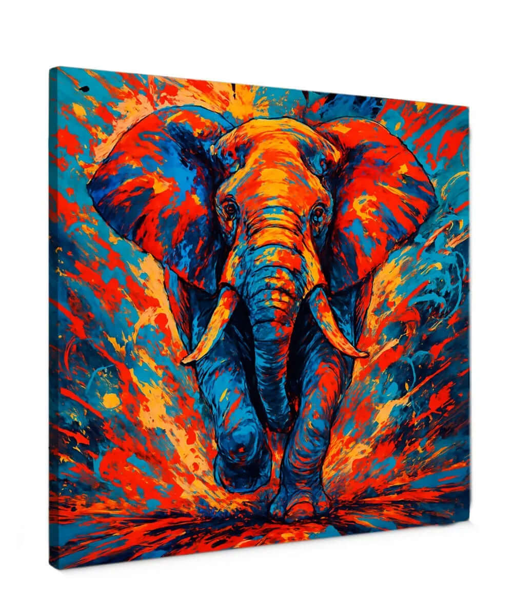 Canvas schilderij olifant – Abstracte wandkunst met karakter