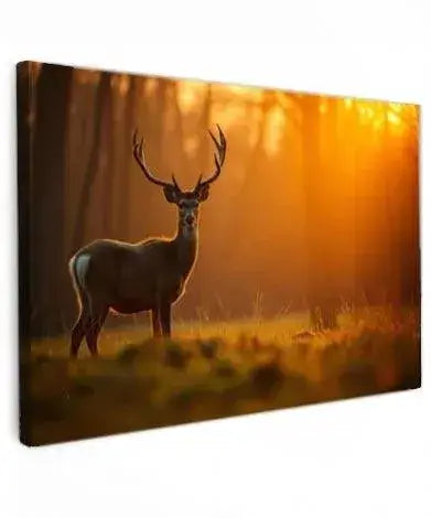 Buck at Sunset Canvas Schilderij – Rustgevende Natuurkunst voor je Interieur