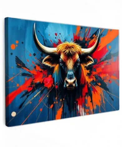 Canvas Schilderij Stier – Bull Art voor een Krachtige en Moderne Uitstraling
