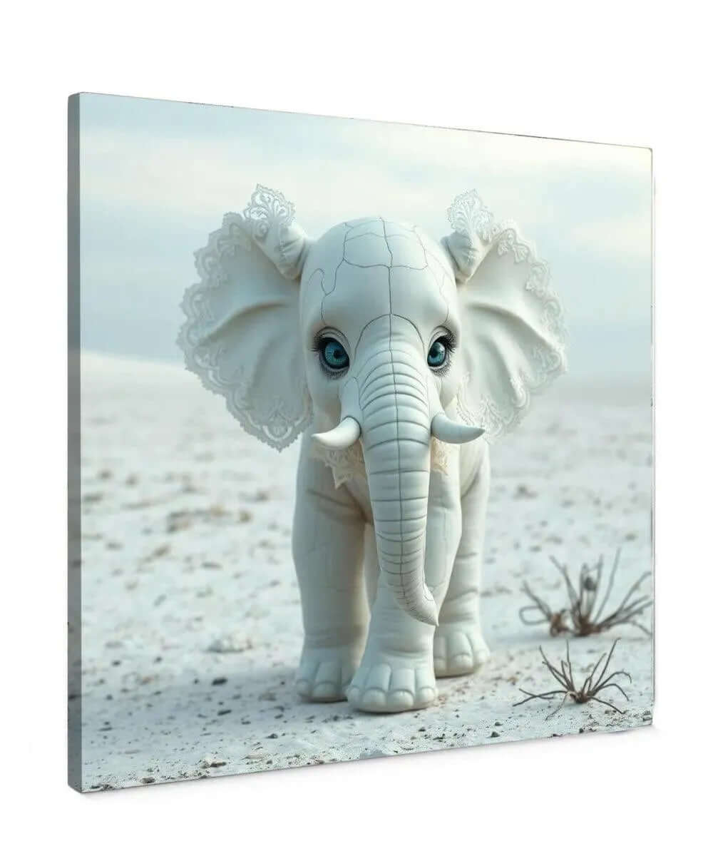 Baby Olifant Artwork Canvas Schilderij – Schattige Wanddecoratie met Karakter