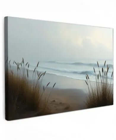 Coastal Grasses canvas schilderij – rustgevende kust wanddecoratie voor elk interieur