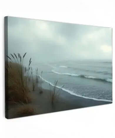 Dune Grass canvas schilderij – natuurlijke kust wanddecoratie met rust en diepte