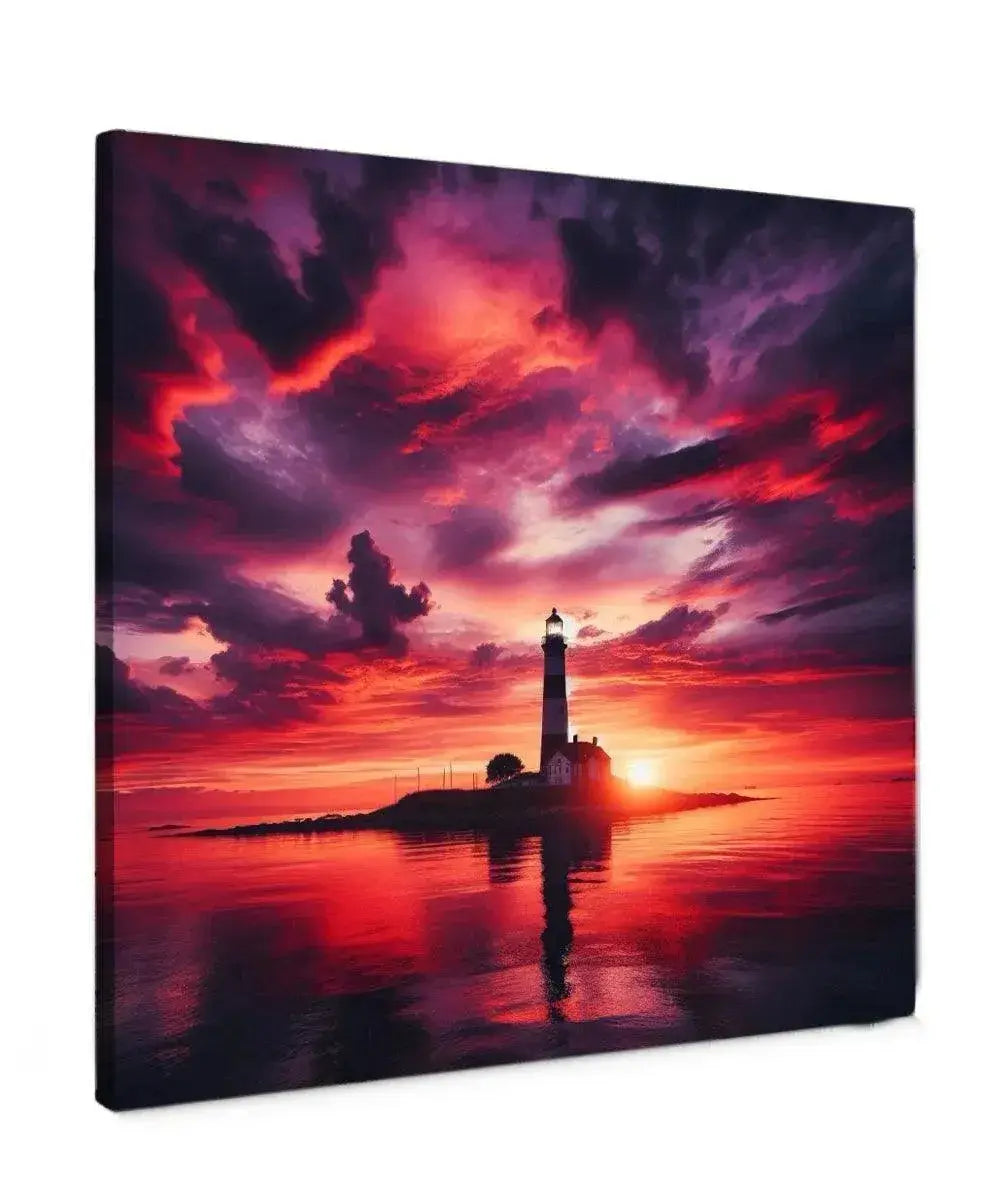 Scarlet Seascape Canvas Schilderij – Rustgevende Zee Wanddecoratie voor Elk Interieur