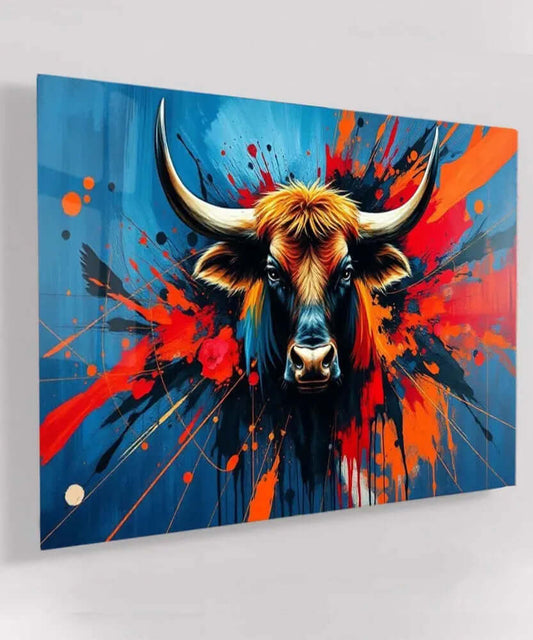 Bull Art - Online Schilderij - Glas Schilderij