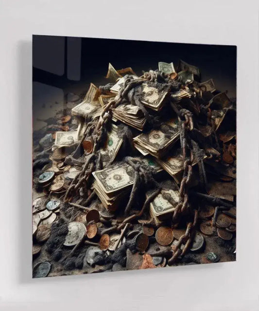 Dirty Money - Online Schilderij - Glas Schilderij