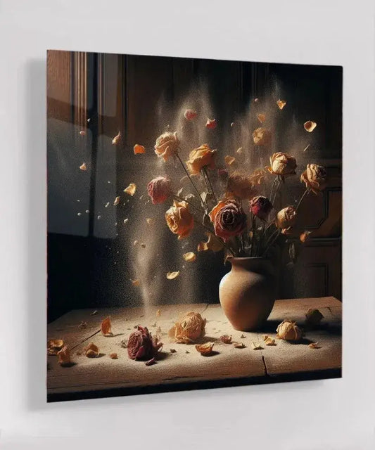 Dust and Roses - Online Schilderij - Glas Schilderij