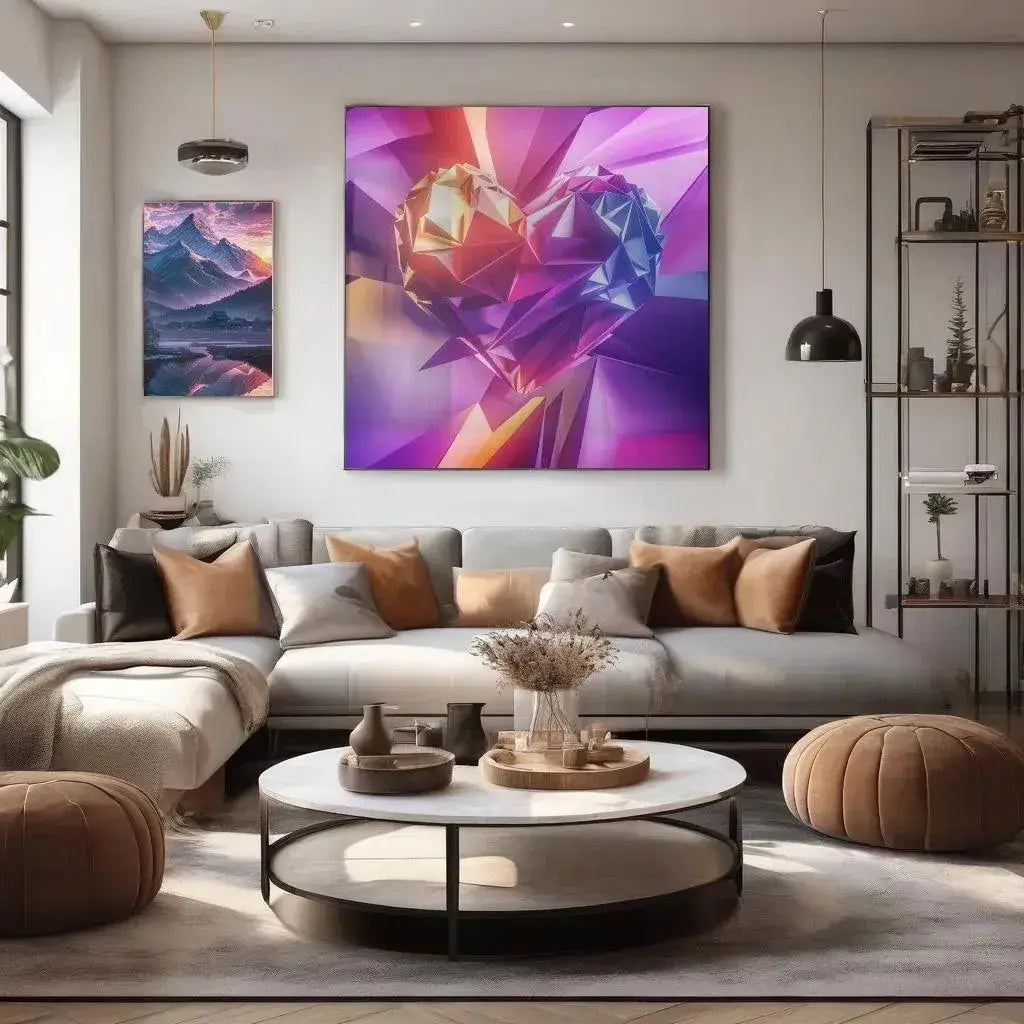 Crystal Heart - Online Schilderij - Glas Schilderij