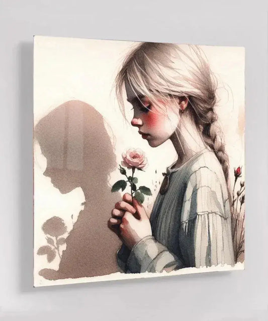 Wispered Rose - Online Schilderij - Glas Schilderij