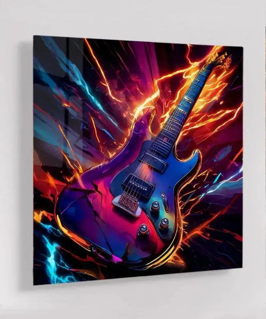 Flaming Strings - Online Schilderij - Glas Schilderij