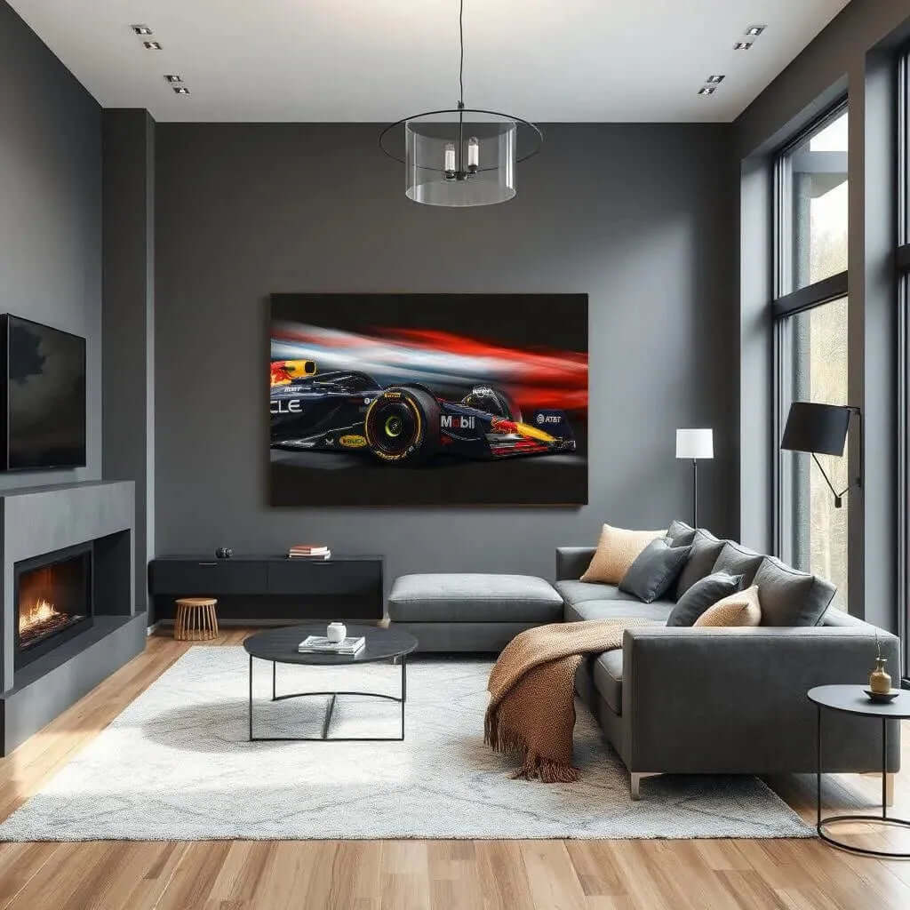 Red Bull Racing F1 Canvas Schilderij – Dynamische Formule 1 Wanddecoratie mancave